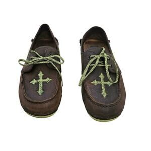 Ariat Men's Caldwell Cross Leather Cowboy Western Tan/Green 7